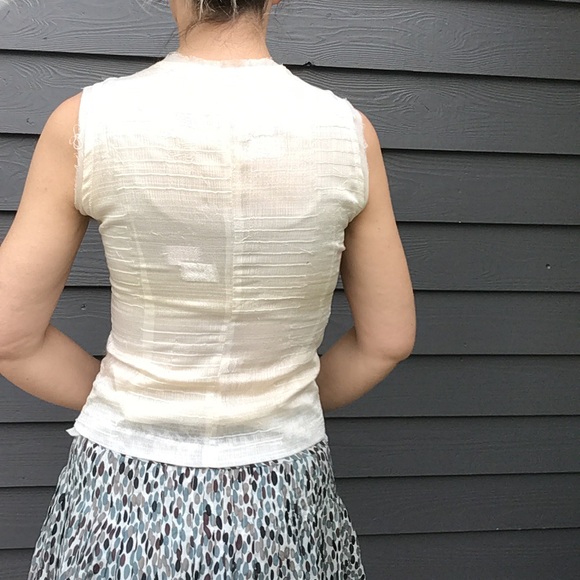 TEENFLO ivory sleeveless shell blouse XS S (F10) - Picture 6 of 10